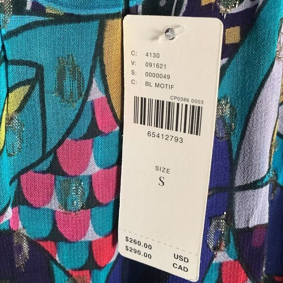 Anthropologie Abstract blue/green metallic maxi dress NWT - Picture 10 of 14